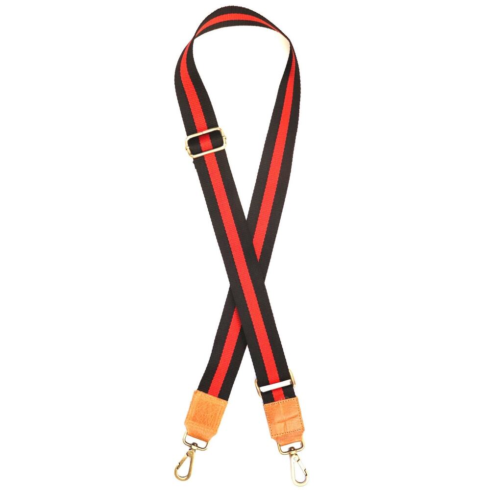 Preppy Red Black Stripe Adjustable Crossbody Purse Bag Strap
